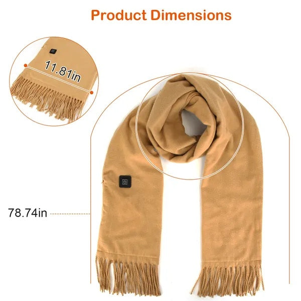 Winter Heated Scarf – USB Electric Neck Warmer for Outdoor Comfort Fashion