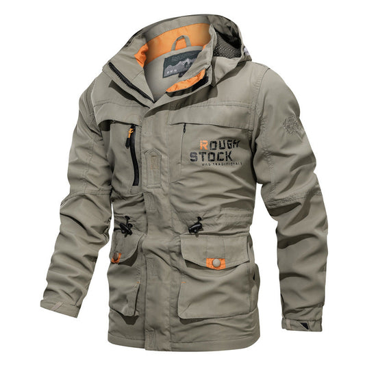 All-Season Men’s Jacket – Hooded Medium-Length Outdoor Plus Size Style Fashion