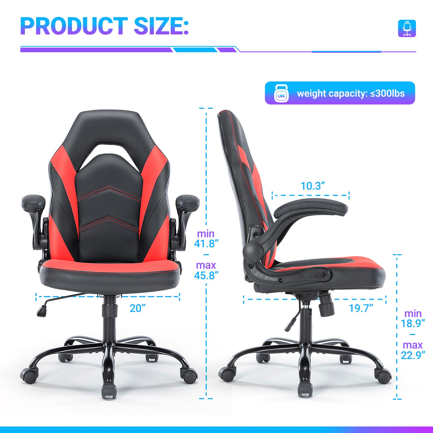 Ergonomic PU Leather Office Chair – Swivel Computer & Gaming Chair | USA