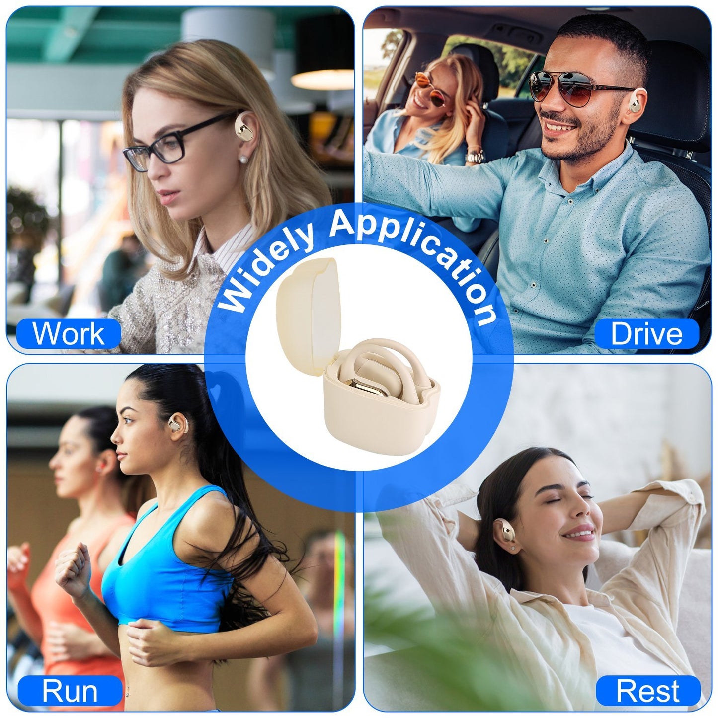 Wireless Open-Ear Sport Earbuds V5.4 – LED Display & Waterproof Headphones Electronics