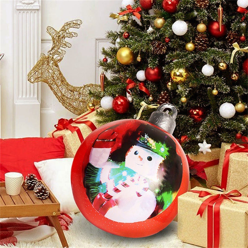 Large 60CM PVC Christmas Ball – Inflatable Xmas Ornament for Yard or Tree Home