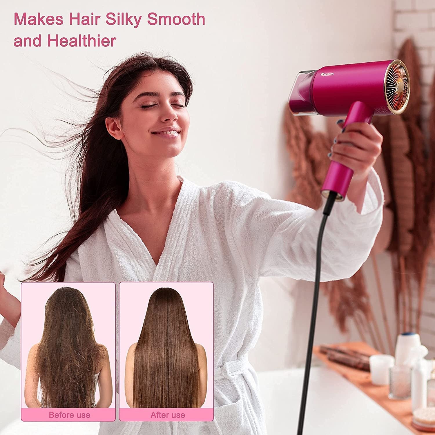 Professional Ionic Hair Dryer – 1800W Low Noise Fast Drying | 2 Speed, 3 Heat Settings Fashion