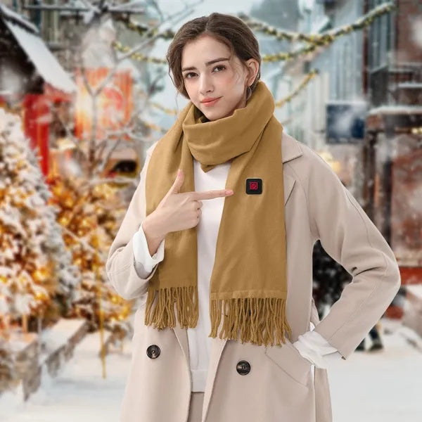 Winter Heated Scarf – USB Electric Neck Warmer for Outdoor Comfort Fashion