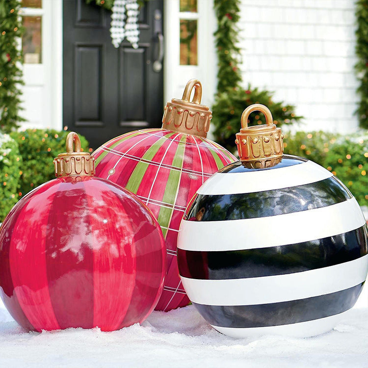 Large 60CM PVC Christmas Ball – Inflatable Xmas Ornament for Yard or Tree Home