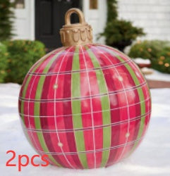 Large 60CM PVC Christmas Ball – Inflatable Xmas Ornament for Yard or Tree Home