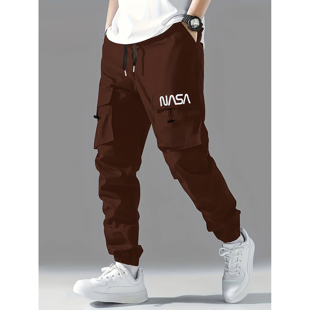 Men’s Wear-Resistant Cargo Pants – Straight Ankle Tie Casual Overalls Fashion