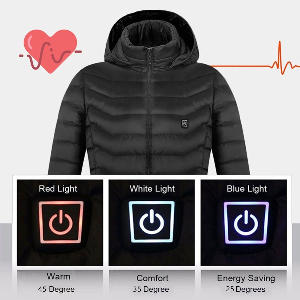 Rechargeable Heated Jacket for Men – Winter Thermal Coat with USB Power Heating Pads Fashion