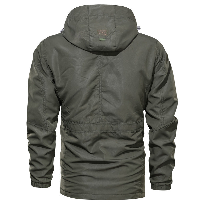 All-Season Men’s Jacket – Hooded Medium-Length Outdoor Plus Size Style Fashion