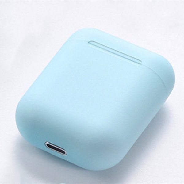 Macaron Wireless Bluetooth Earbuds – Light Blue, Noise-Cancelling, Touch Control with Charging Case