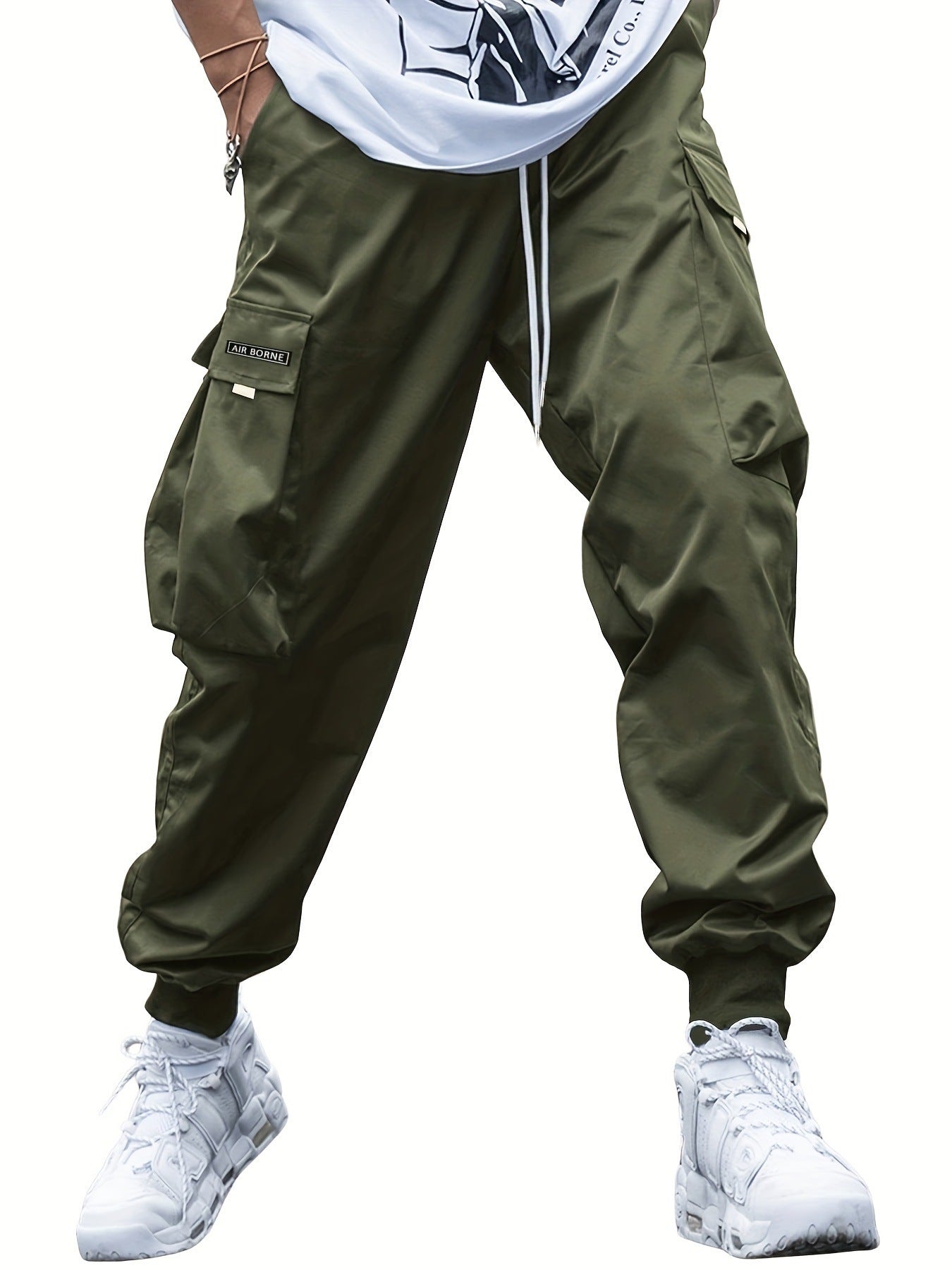 rendy Cargo Pants for Men – Casual Outdoor Street Style with Drawstring Waist Fashion