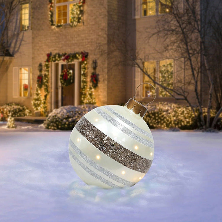 Large 60CM PVC Christmas Ball – Inflatable Xmas Ornament for Yard or Tree Home