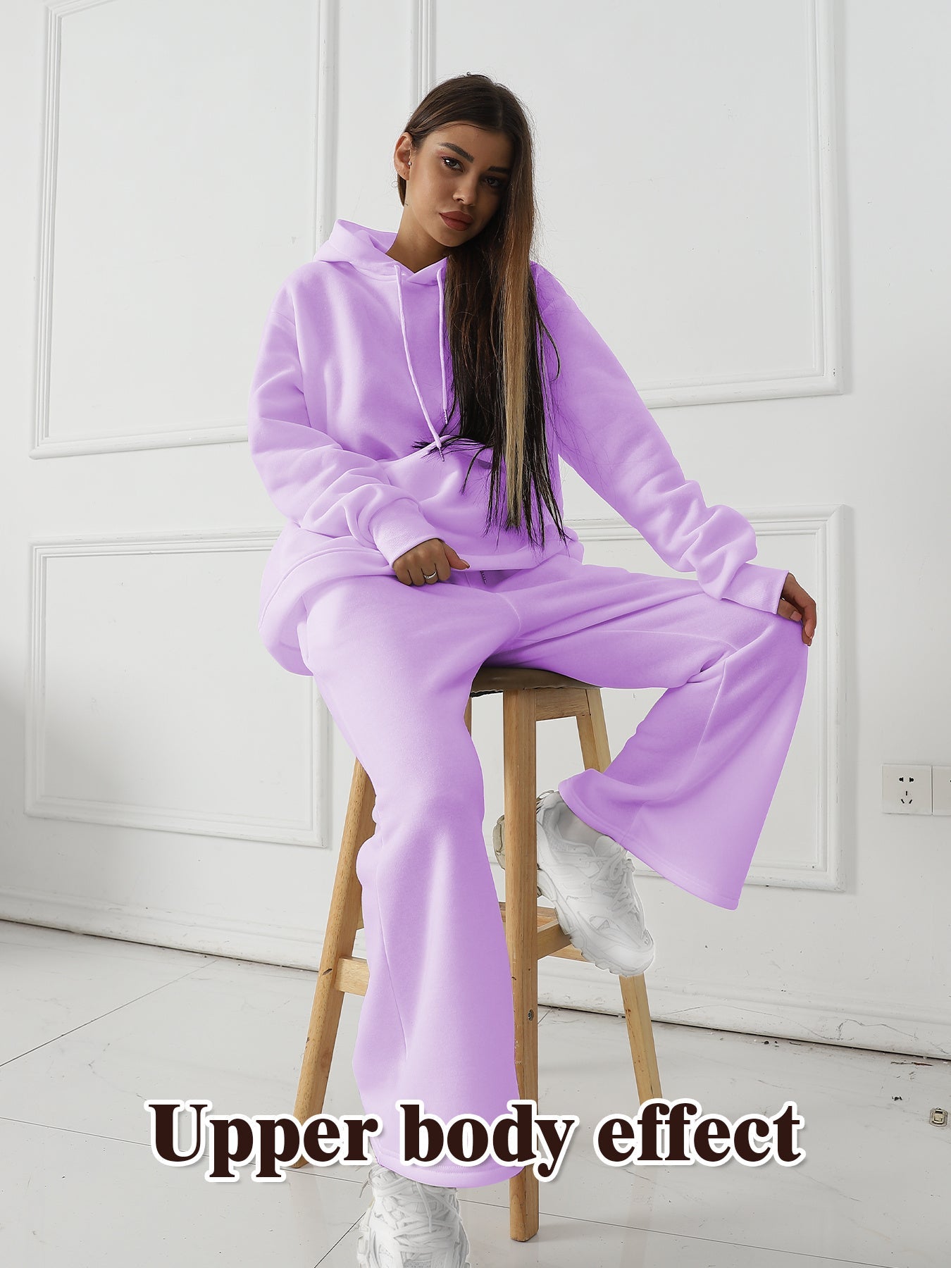 Fashion Solid Color Lounge Set – Women’s Long Sleeve Casual Sweatshirt Set Fashion