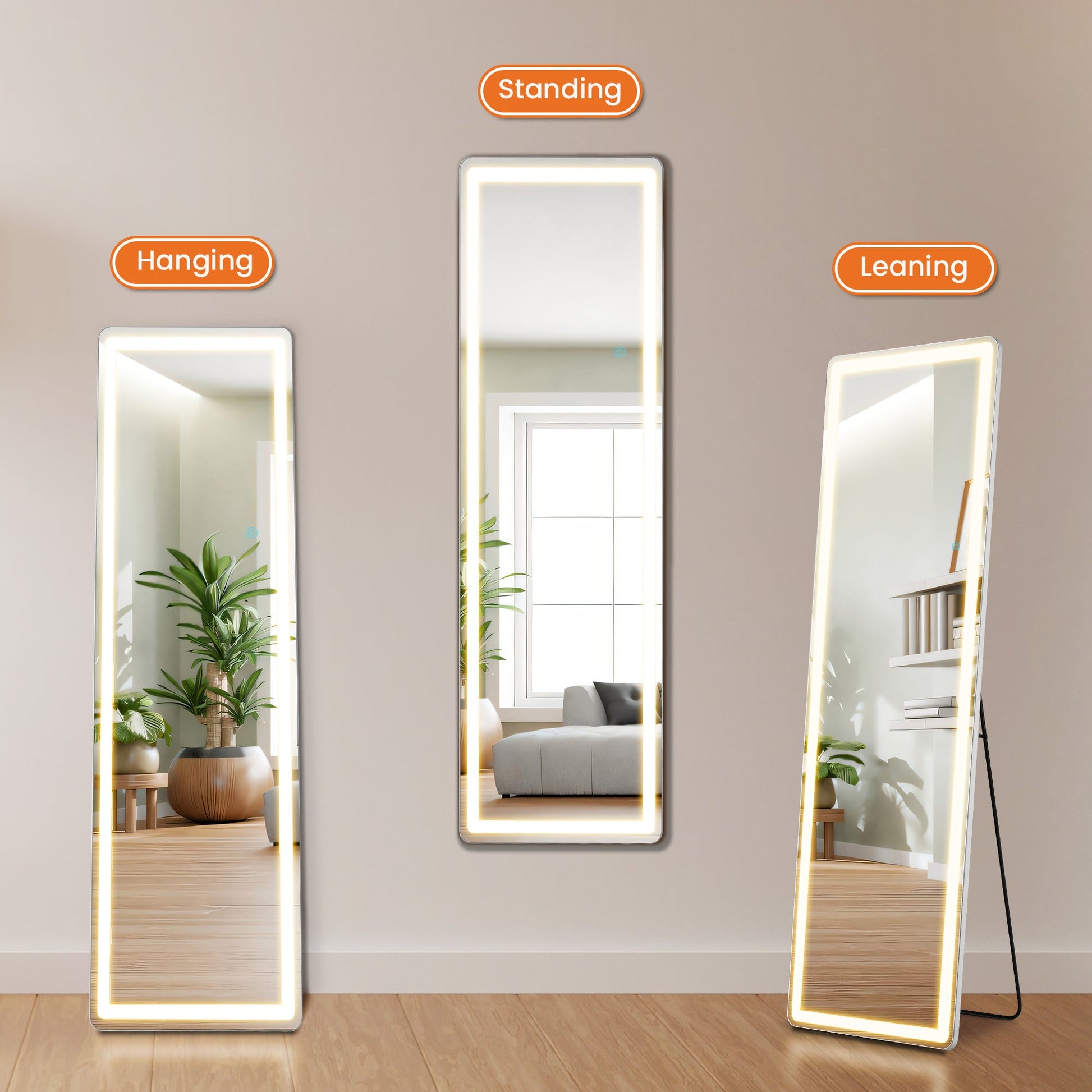 LED Makeup Mirror with 3 Lighting Modes – Touch Control & Adjustable Brightness Home