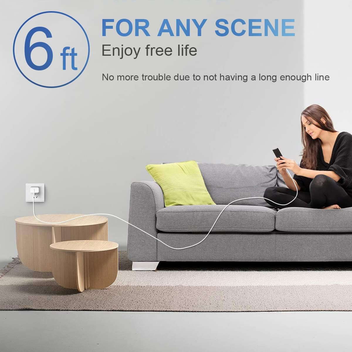 High-Speed Charger Set – USB-C Plug + 6ft Lightning Cable (2-Pack)