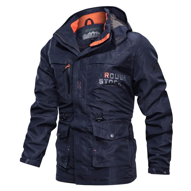 All-Season Men’s Jacket – Hooded Medium-Length Outdoor Plus Size Style Fashion