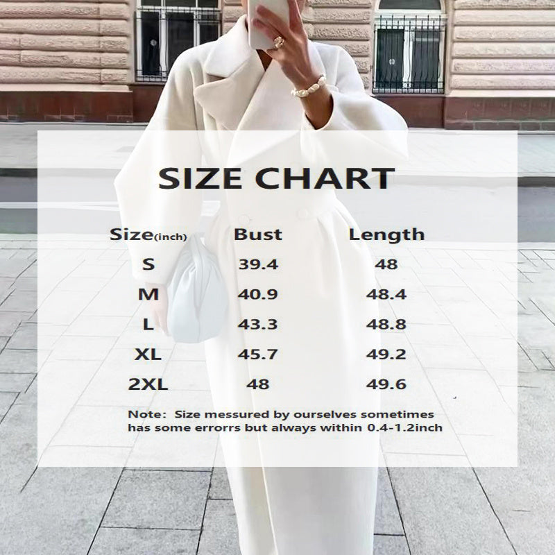 Oversized Long Coat – Women’s Double-Breasted Winter Trench for Casual Chic Style Fashion