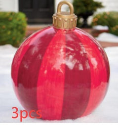 Large 60CM PVC Christmas Ball – Inflatable Xmas Ornament for Yard or Tree Home
