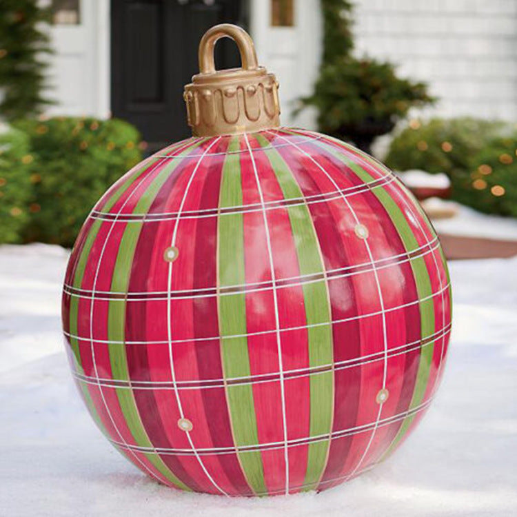 Large 60CM PVC Christmas Ball – Inflatable Xmas Ornament for Yard or Tree Home