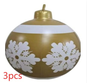 Large 60CM PVC Christmas Ball – Inflatable Xmas Ornament for Yard or Tree Home
