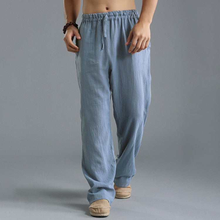 Comfort Fit Linen Pants for Men – Stylish Loose Casual Sports Bottoms Fashion