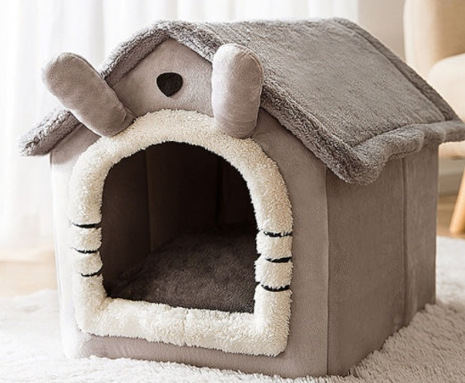 Foldable Dog House Pet Cat Bed Winter Dog Villa Sleep Kennel Removable Nest Warm Enclosed Cave Sofa Pets Supplies Animals