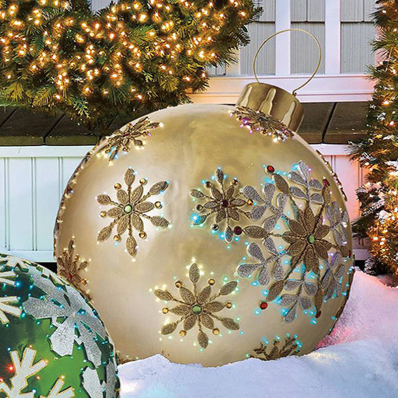 Large 60CM PVC Christmas Ball – Inflatable Xmas Ornament for Yard or Tree Home