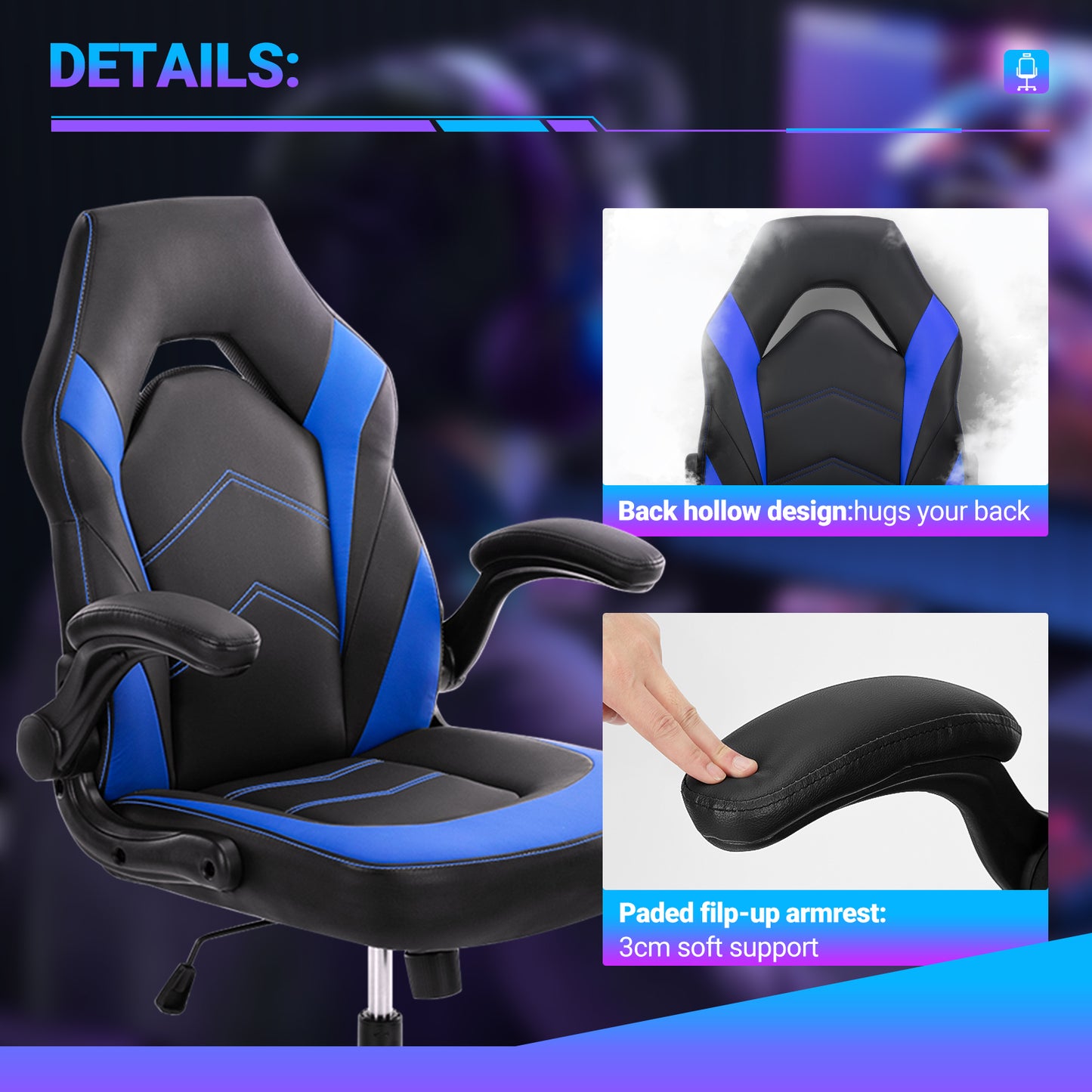 Ergonomic PU Leather Office Chair – Swivel Computer & Gaming Chair | USA