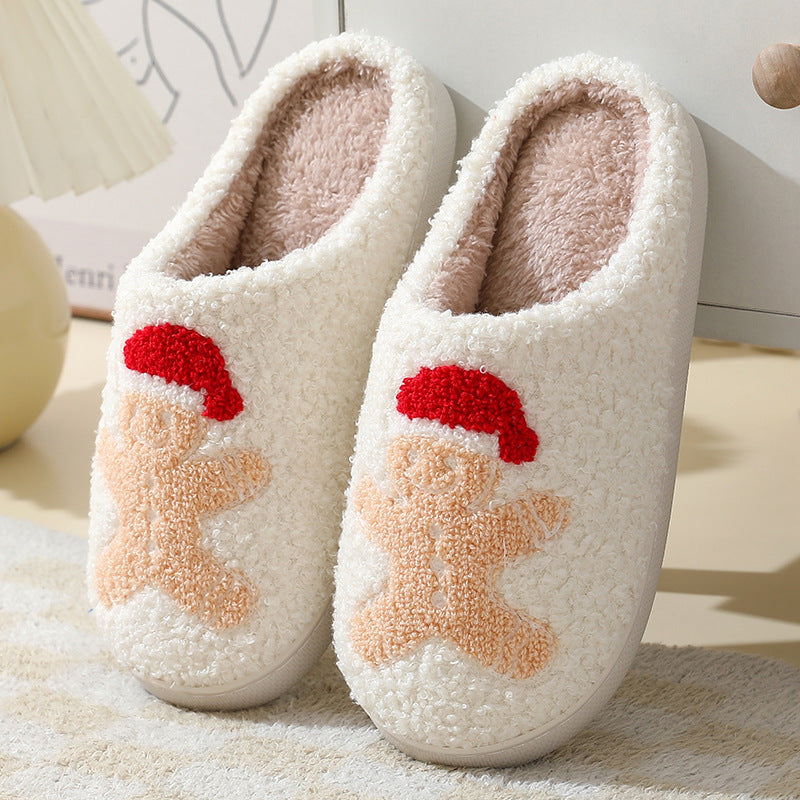 Christmas Santa Slippers – Cute Furry Winter Home Shoes for Couples & Families Fashion