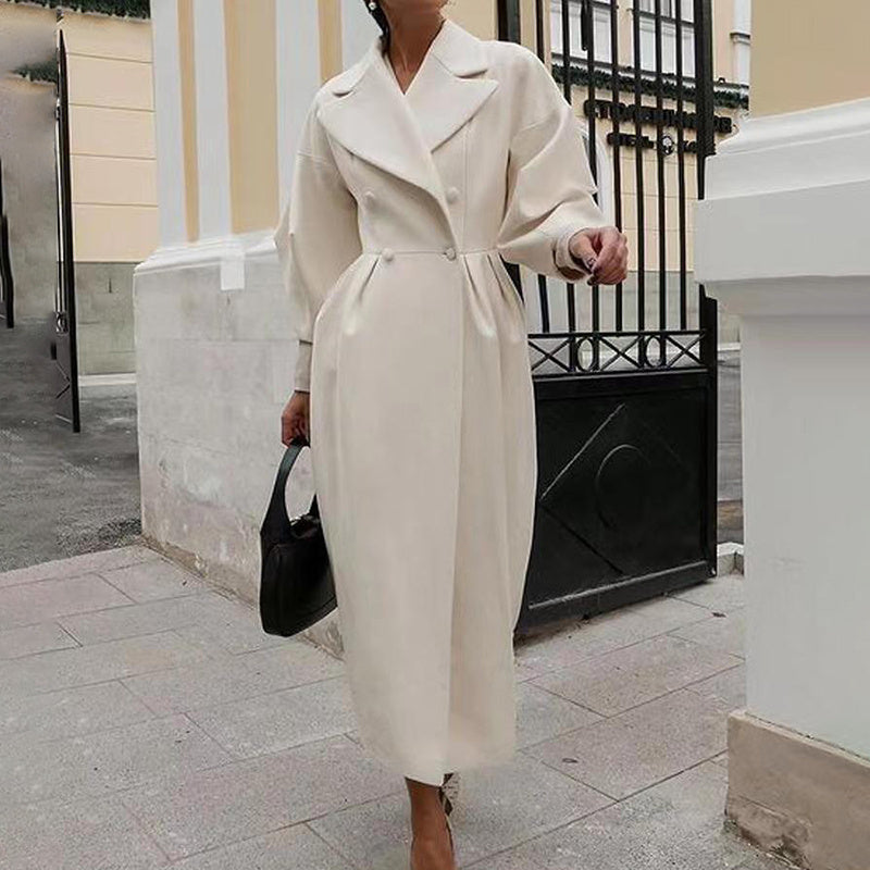 Oversized Long Coat – Women’s Double-Breasted Winter Trench for Casual Chic Style Fashion