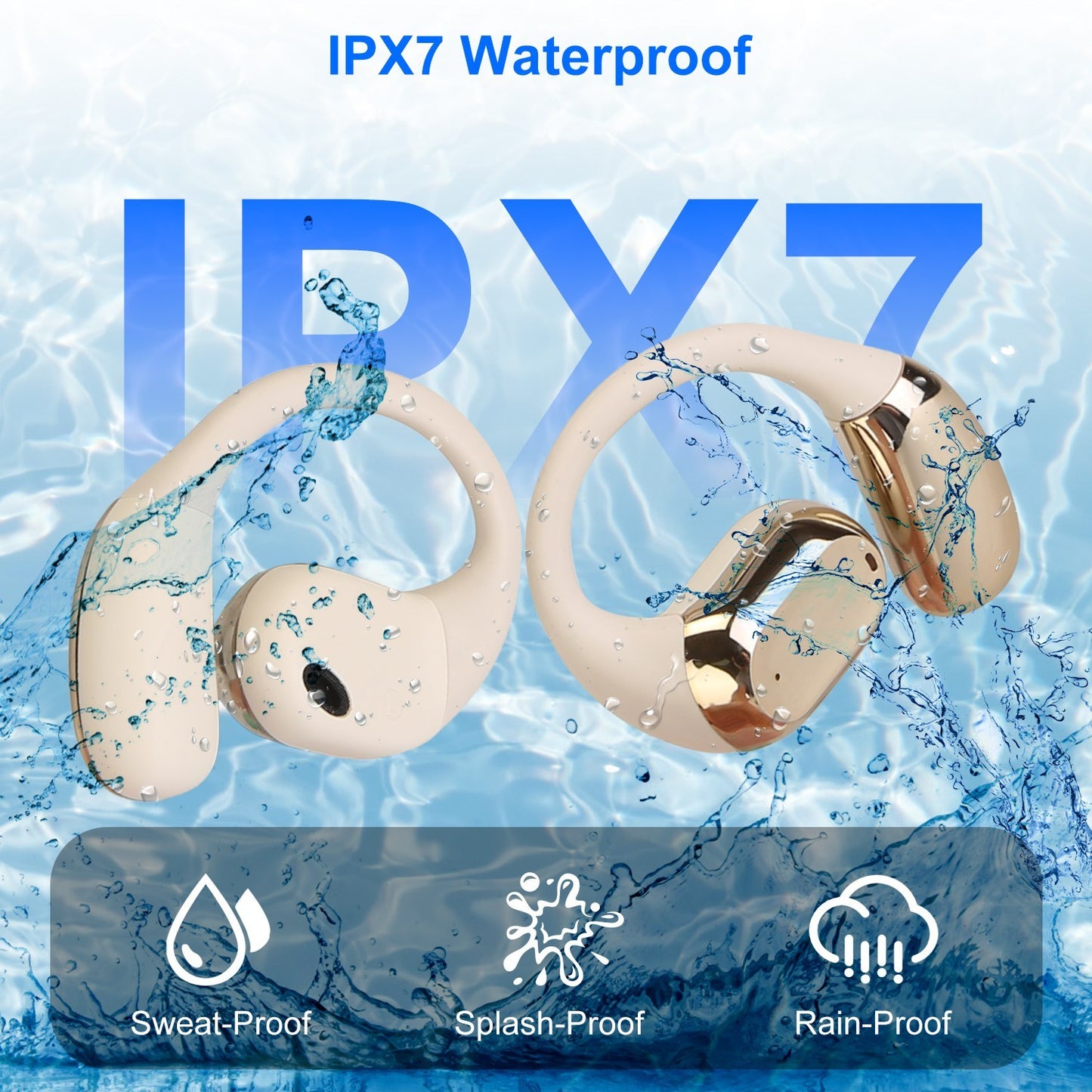 Wireless Open-Ear Sport Earbuds V5.4 – LED Display & Waterproof Headphones Electronics