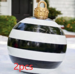 Large 60CM PVC Christmas Ball – Inflatable Xmas Ornament for Yard or Tree Home