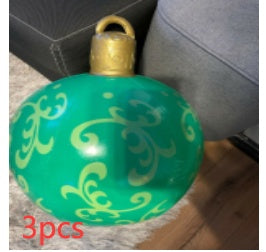 Large 60CM PVC Christmas Ball – Inflatable Xmas Ornament for Yard or Tree Home