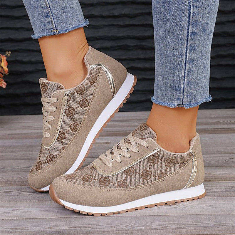 Floral Casual Sneakers – Breathable Lace-Up Walking & Running Shoes Fashion