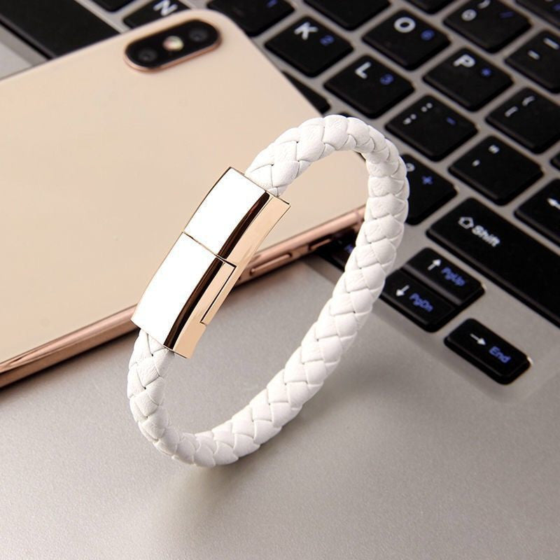 Fashion USB Bracelet – Portable Charging Cable for iPhone 14/13 & Type-C Phones Fashion