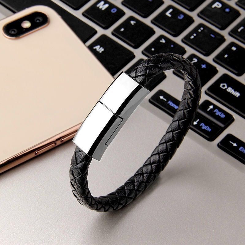 Fashion USB Bracelet – Portable Charging Cable for iPhone 14/13 & Type-C Phones Fashion