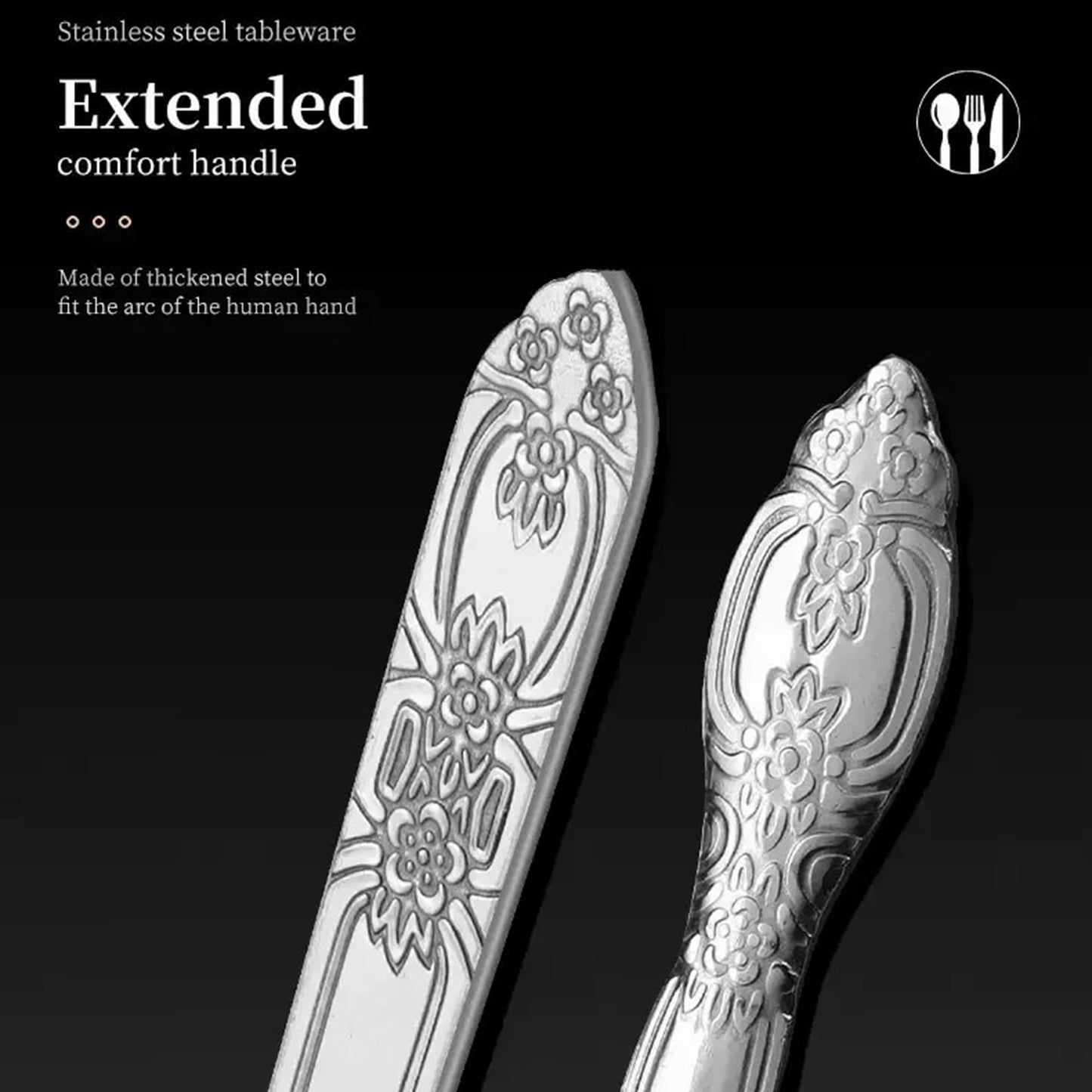 Premium Stainless Steel Cutlery Set – Fork Knife Spoon Teaspoon 4-Piece - USA