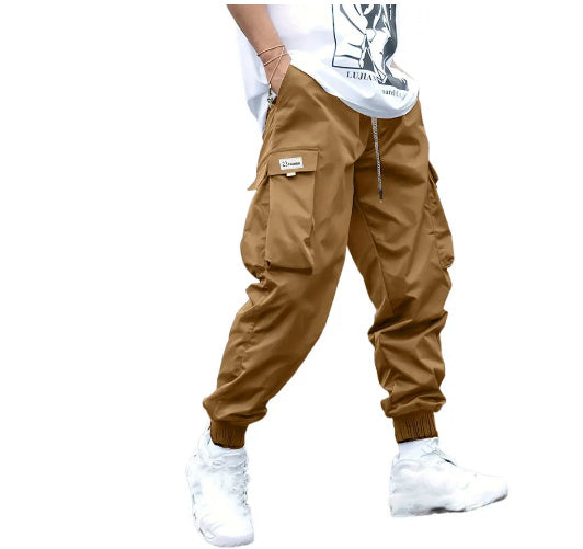 rendy Cargo Pants for Men – Casual Outdoor Street Style with Drawstring Waist Fashion