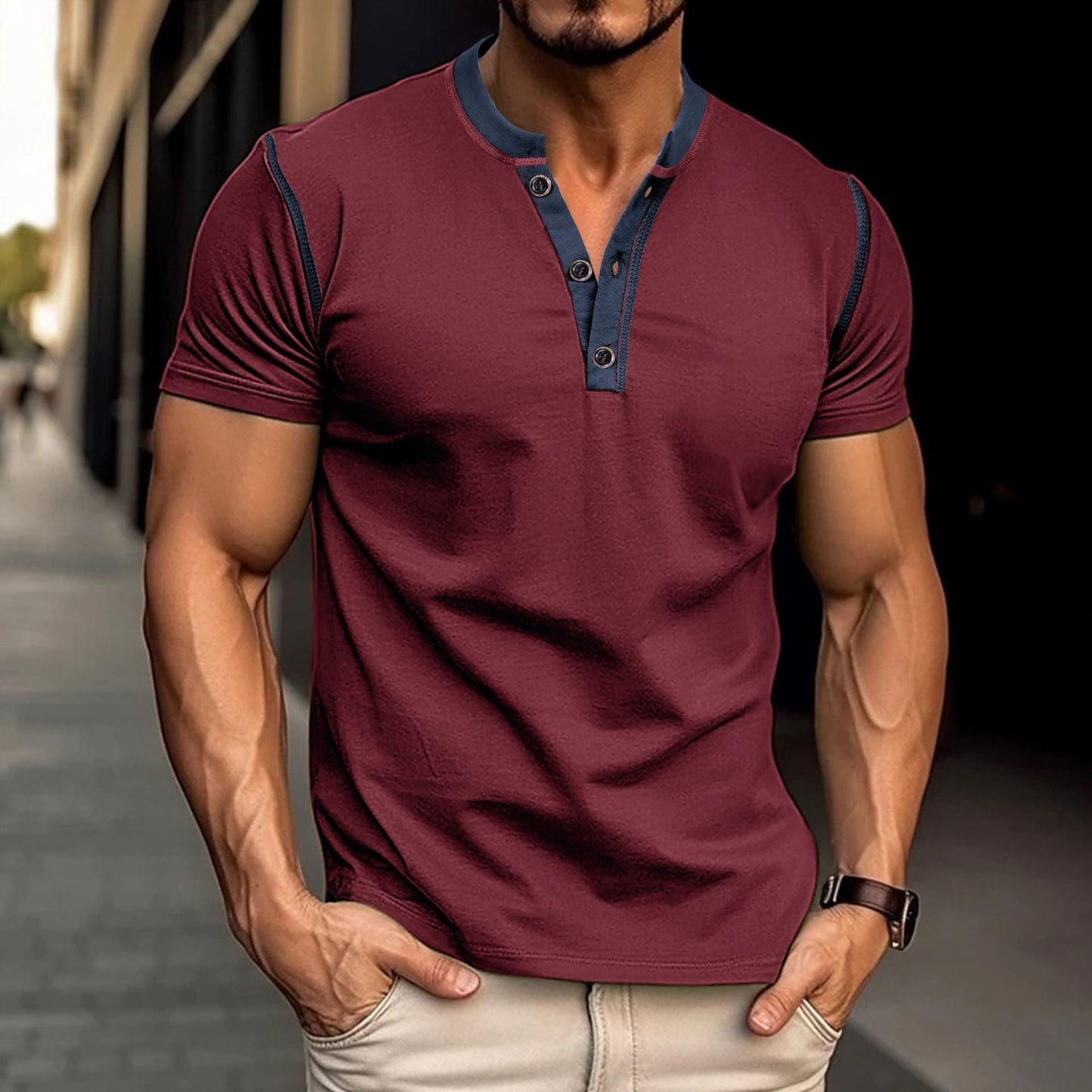 Classic V-Neck Polo – Lightweight Short-Sleeve Summer T-Shirt for Menmens polo Fashion
