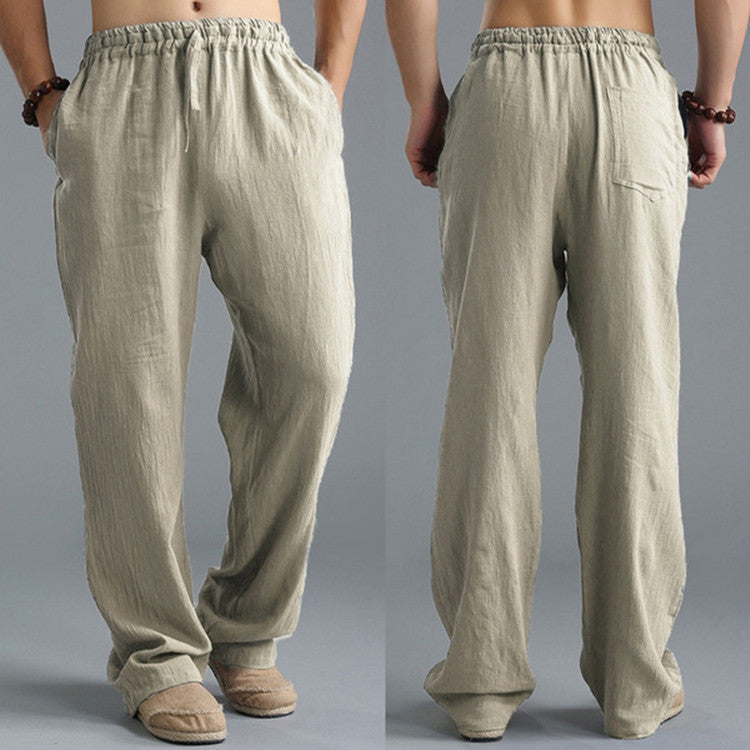 Comfort Fit Linen Pants for Men – Stylish Loose Casual Sports Bottoms Fashion