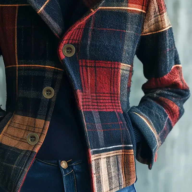 Vintage Stand Collar Blazer – Elegant Women’s Tailored Jacket for Office & Casual Wear Fashion