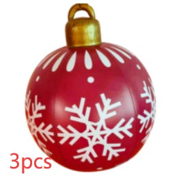 Large 60CM PVC Christmas Ball – Inflatable Xmas Ornament for Yard or Tree Home