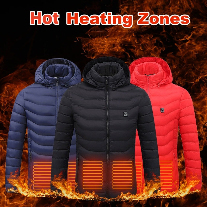 Rechargeable Heated Jacket for Men – Winter Thermal Coat with USB Power Heating Pads Fashion