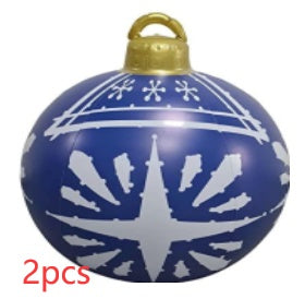 Large 60CM PVC Christmas Ball – Inflatable Xmas Ornament for Yard or Tree Home