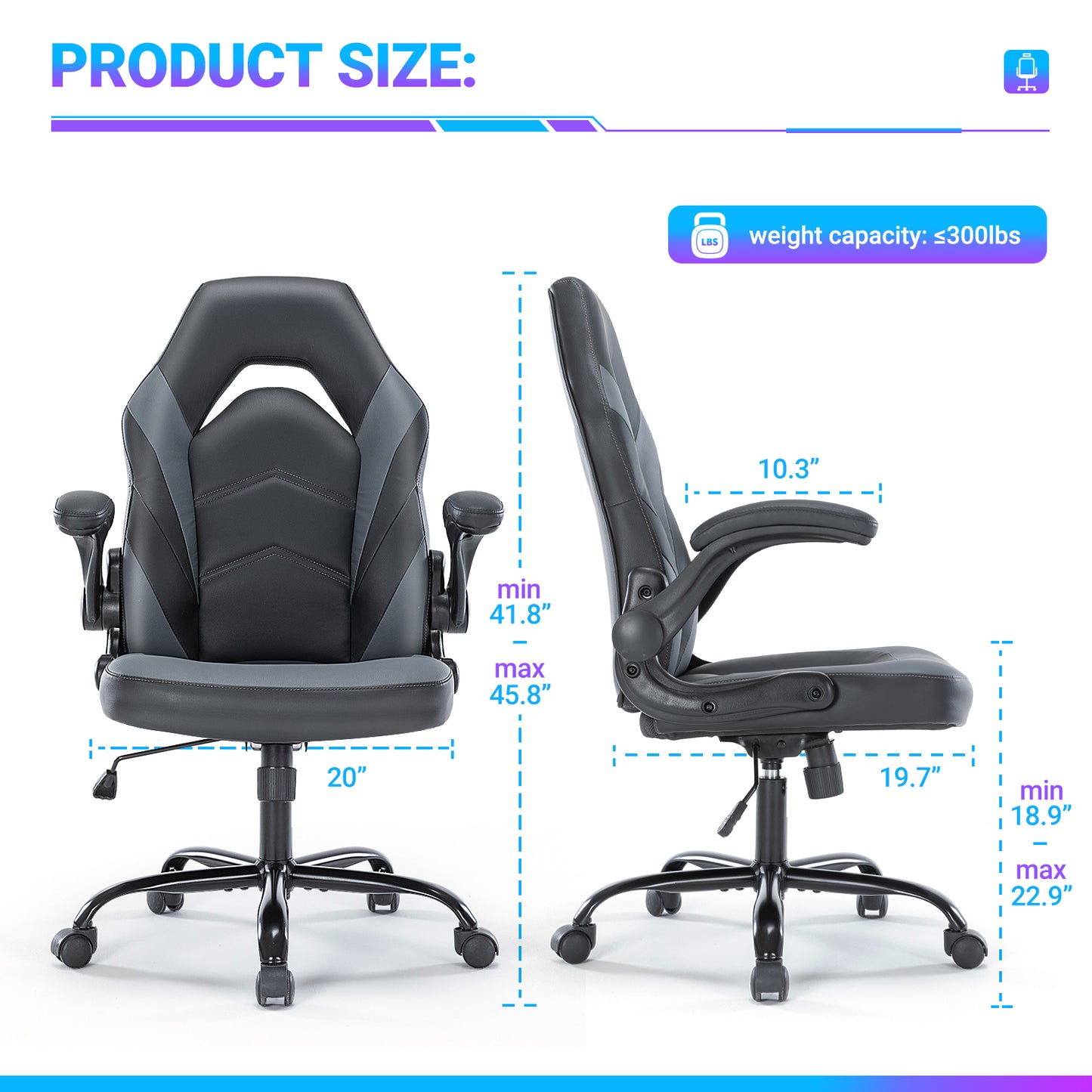 Ergonomic PU Leather Office Chair – Swivel Computer & Gaming Chair | USA