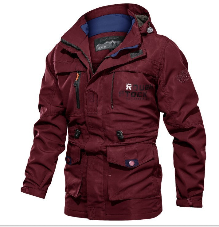 All-Season Men’s Jacket – Hooded Medium-Length Outdoor Plus Size Style Fashion
