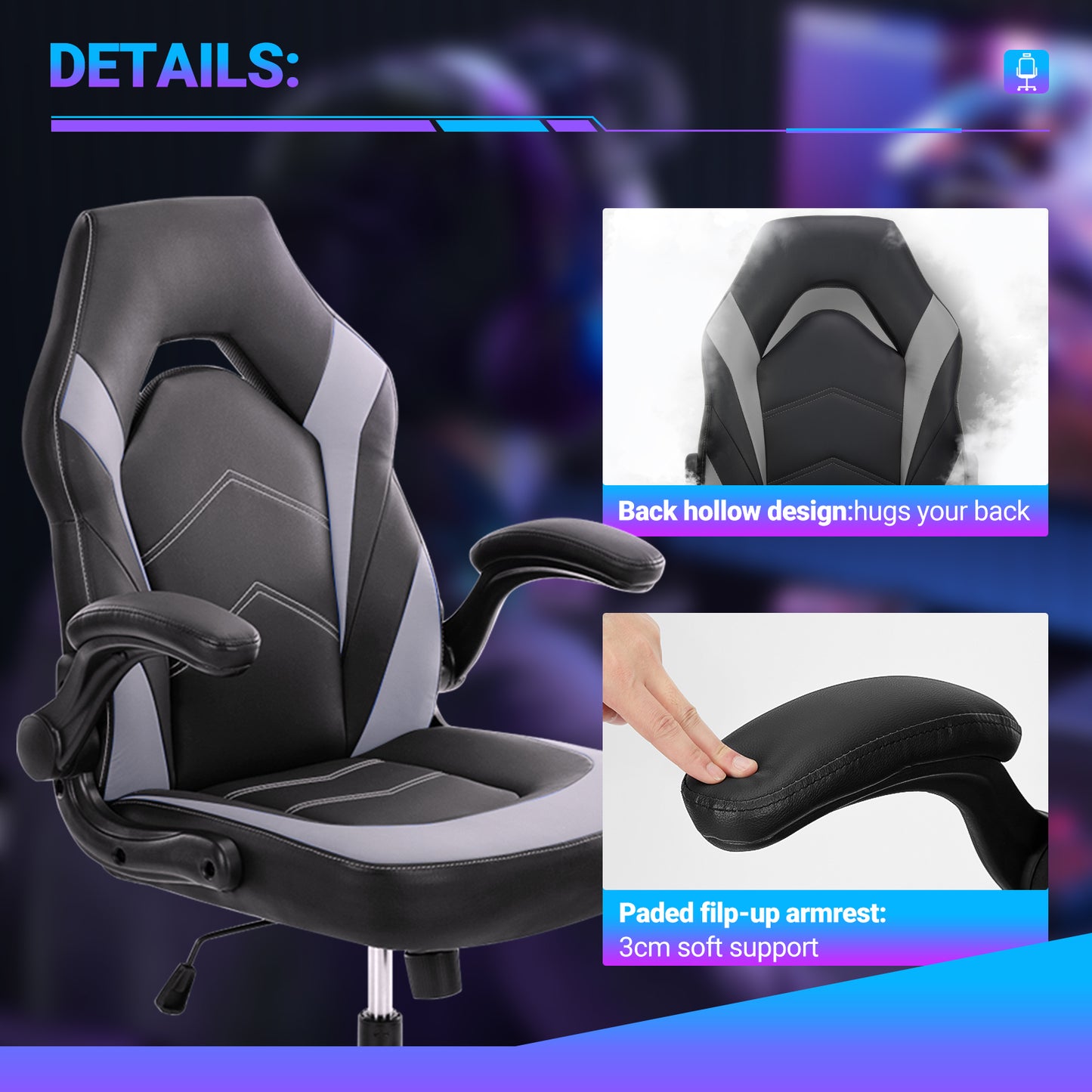 Ergonomic PU Leather Office Chair – Swivel Computer & Gaming Chair | USA