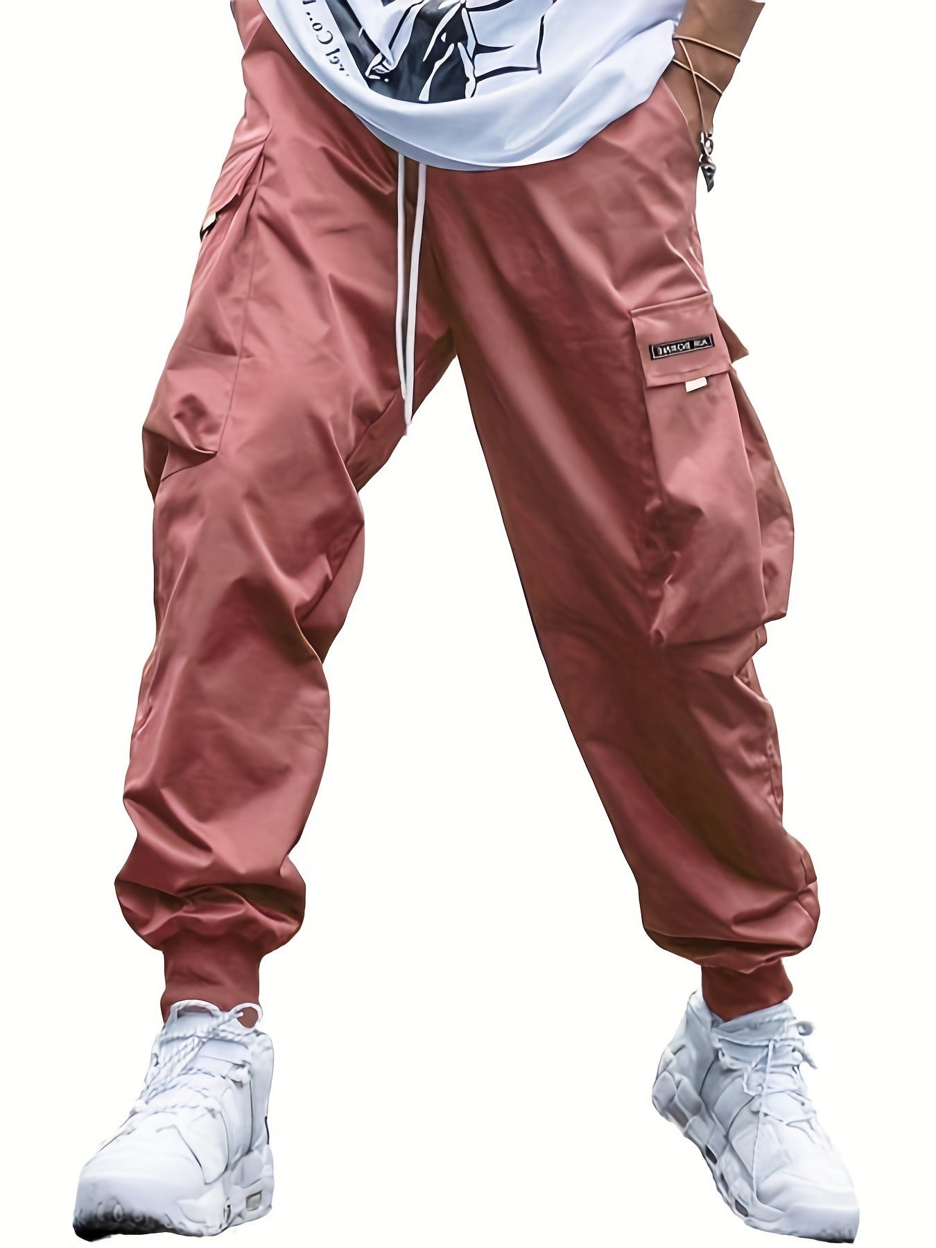 rendy Cargo Pants for Men – Casual Outdoor Street Style with Drawstring Waist Fashion