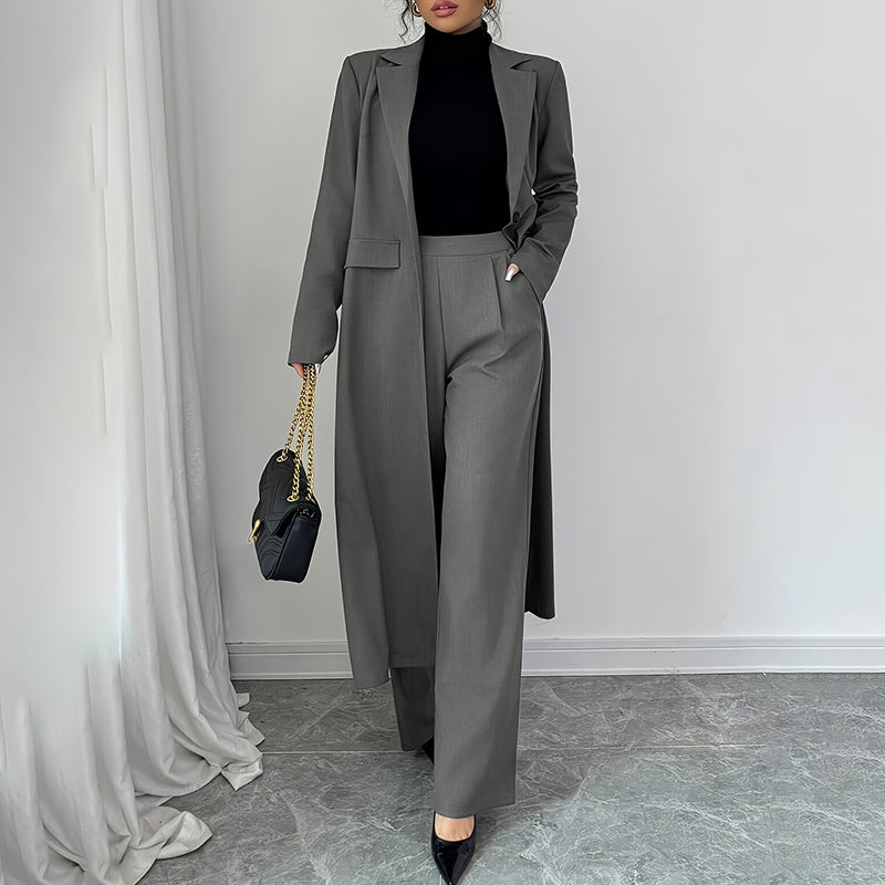 Elegant Blazer Pant Set – Women’s Formal Office 2-Piece Suit for Workwear Fashion