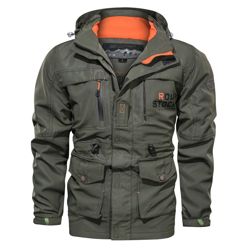 All-Season Men’s Jacket – Hooded Medium-Length Outdoor Plus Size Style Fashion