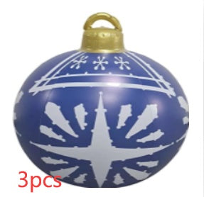 Large 60CM PVC Christmas Ball – Inflatable Xmas Ornament for Yard or Tree Home